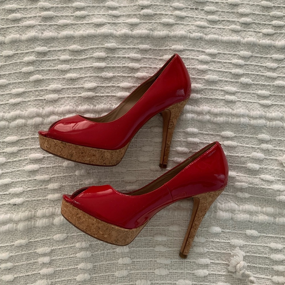 Cole Haan red platform 4.5” heels in great condition. Wore once. Size 7.